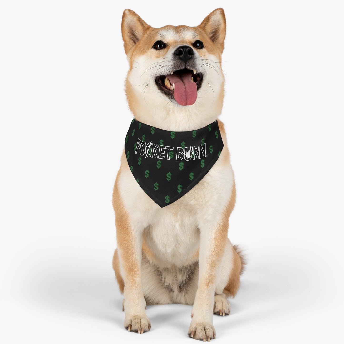 Pocket Burn Money Sign Pet Bandana Collar