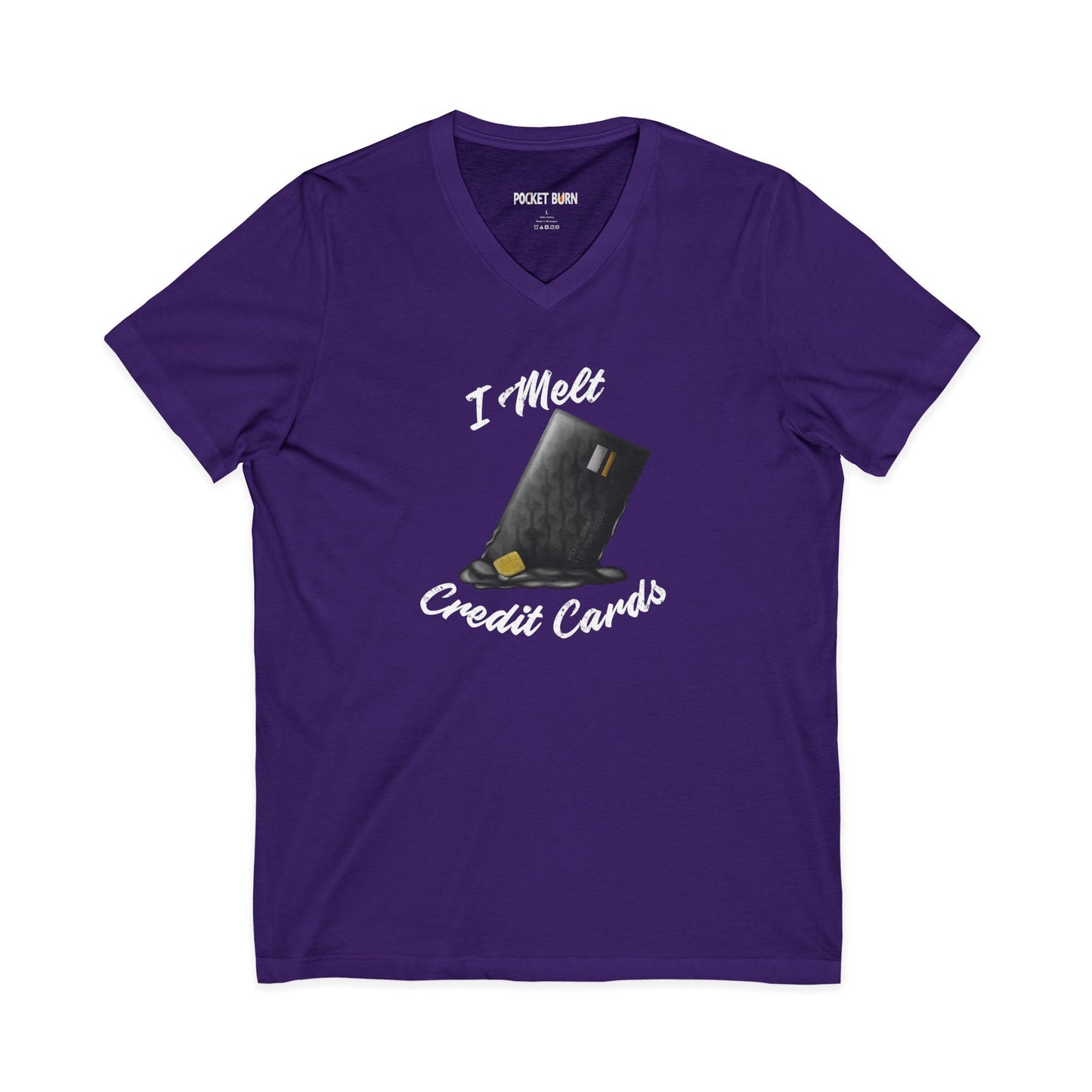 I Melt Credit Cards Women's Cut V-Neck T-Shirt