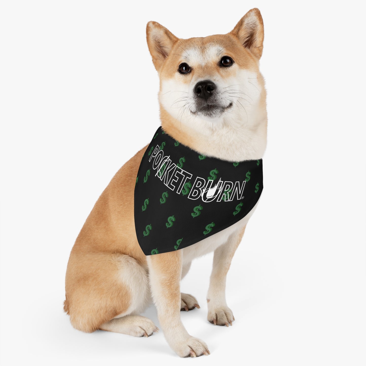 Pocket Burn Money Sign Pet Bandana Collar